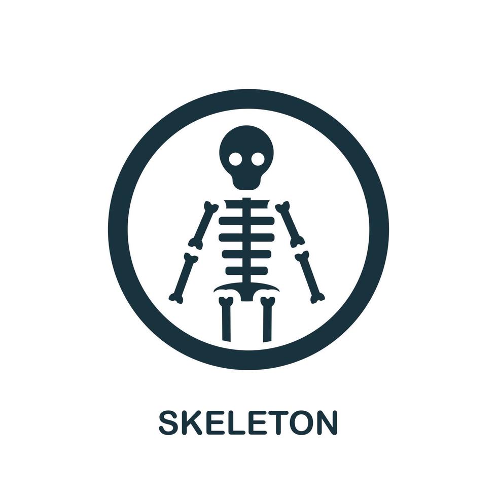 icône squelette. élément simple de la collection d'organes internes. icône squelette créative pour la conception Web, les modèles, les infographies et plus encore vecteur