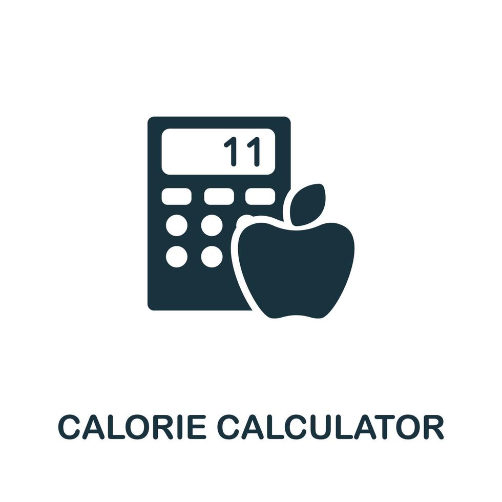 icône du calculateur de calories. illustration simple de la collection de mode de vie sain. icône calculatrice de calories créatives pour la conception web, modèles vecteur