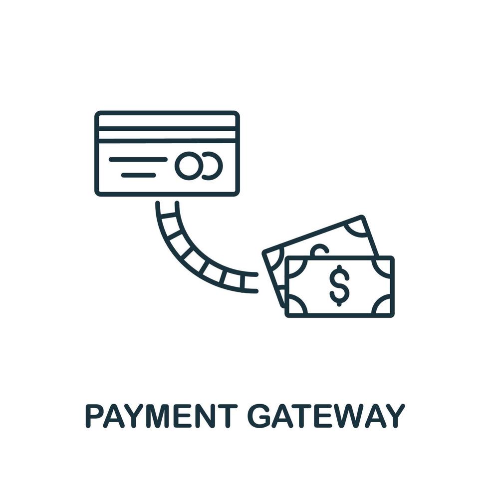 icône de la passerelle de paiement. symbole simple créatif de la collection fintech. icône de passerelle de paiement en ligne pour les modèles, la conception Web et les infographies vecteur