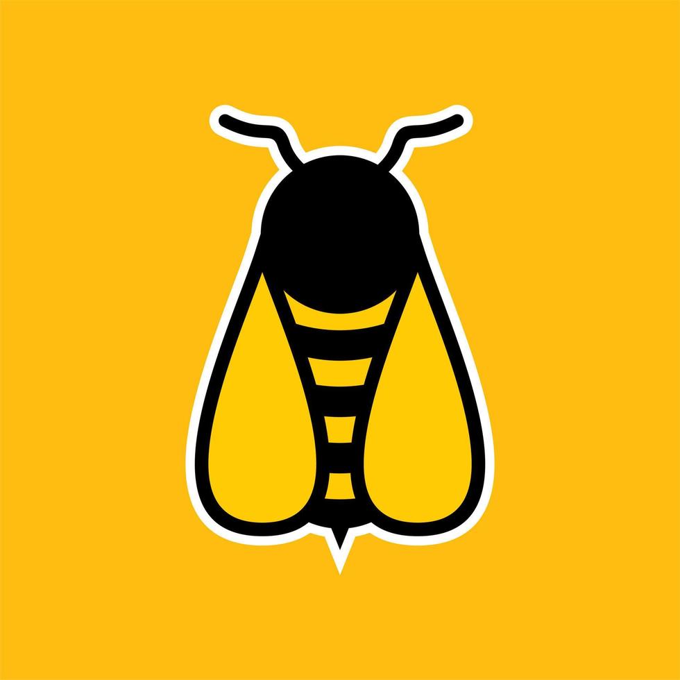 illustration vectorielle de miel abeille design plat. icône d'abeille. logo de bourdon vecteur