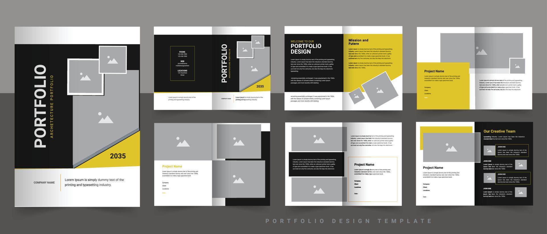 portefeuille d'architecture ou modèle de conception de portefeuille d'architecture immobilière vecteur