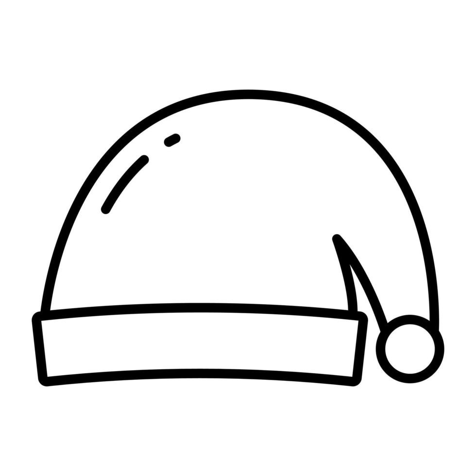 icône de glyphe de santa cap isolé sur fond blanc vecteur