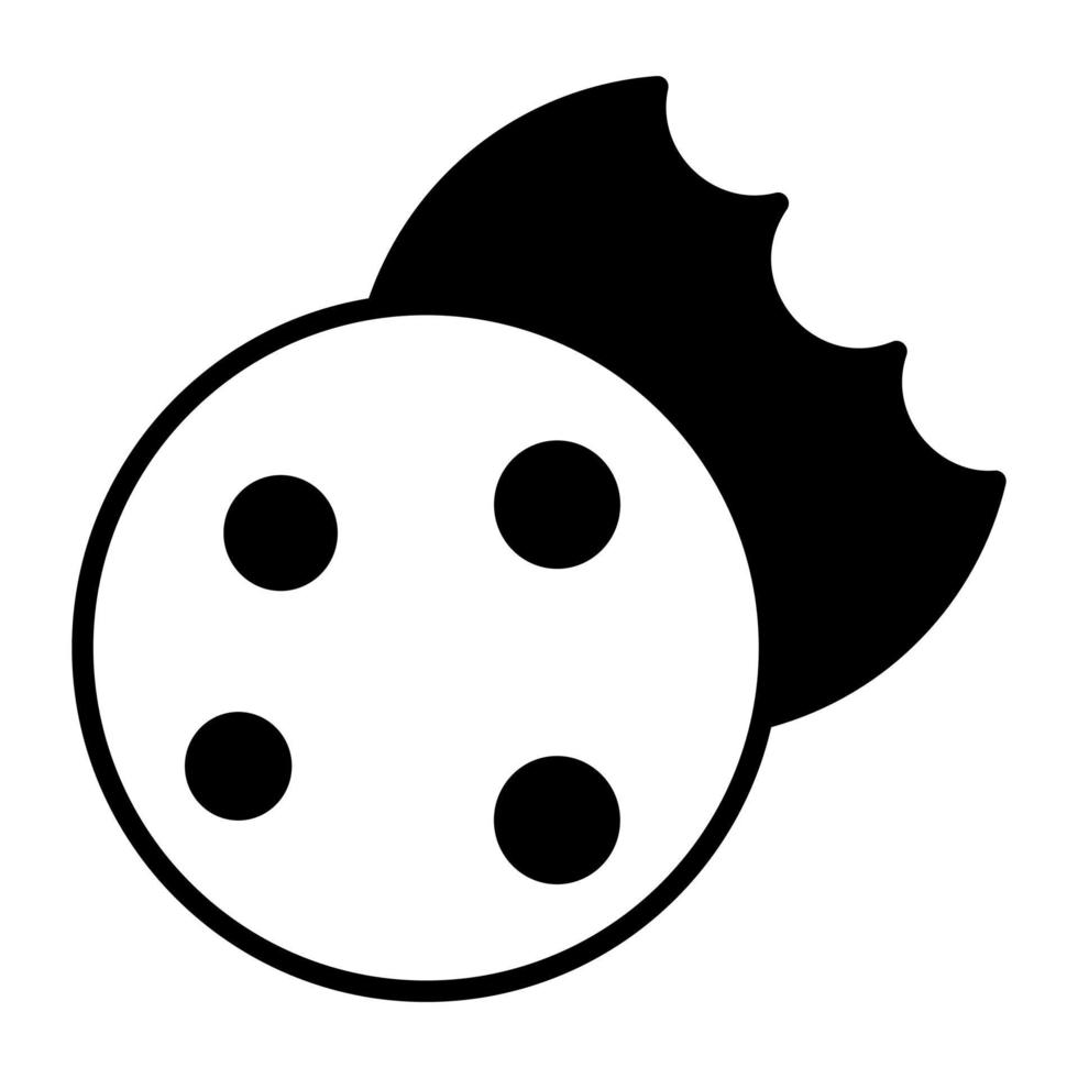 icône de glyphe de vecteur de cookies isolé sur fond blanc