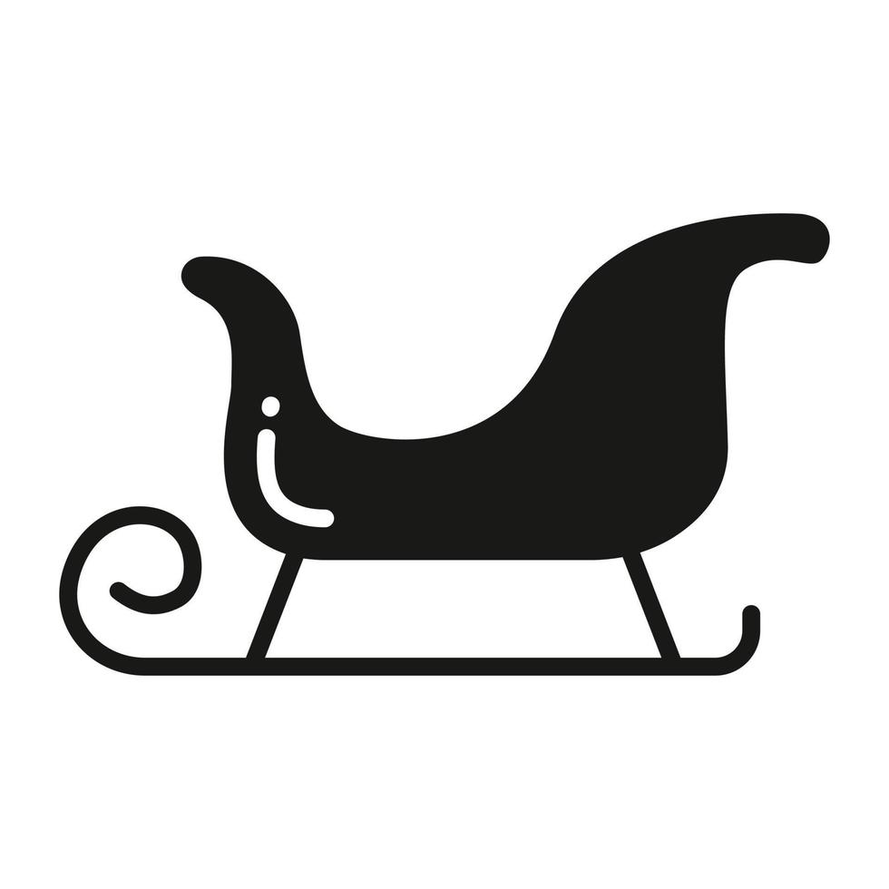 icône de glyphe de vecteur de traîneau isolé sur fond blanc