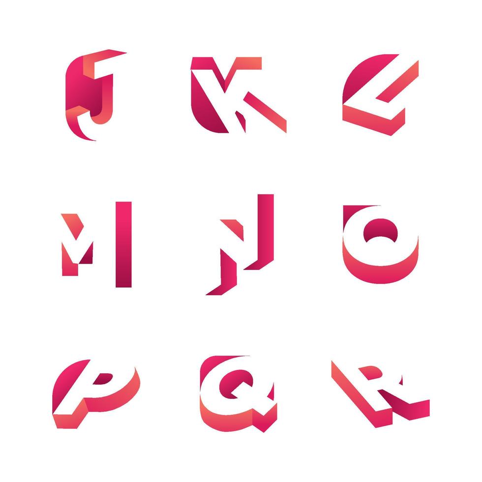 ensemble de logo alphabet 3d vecteur