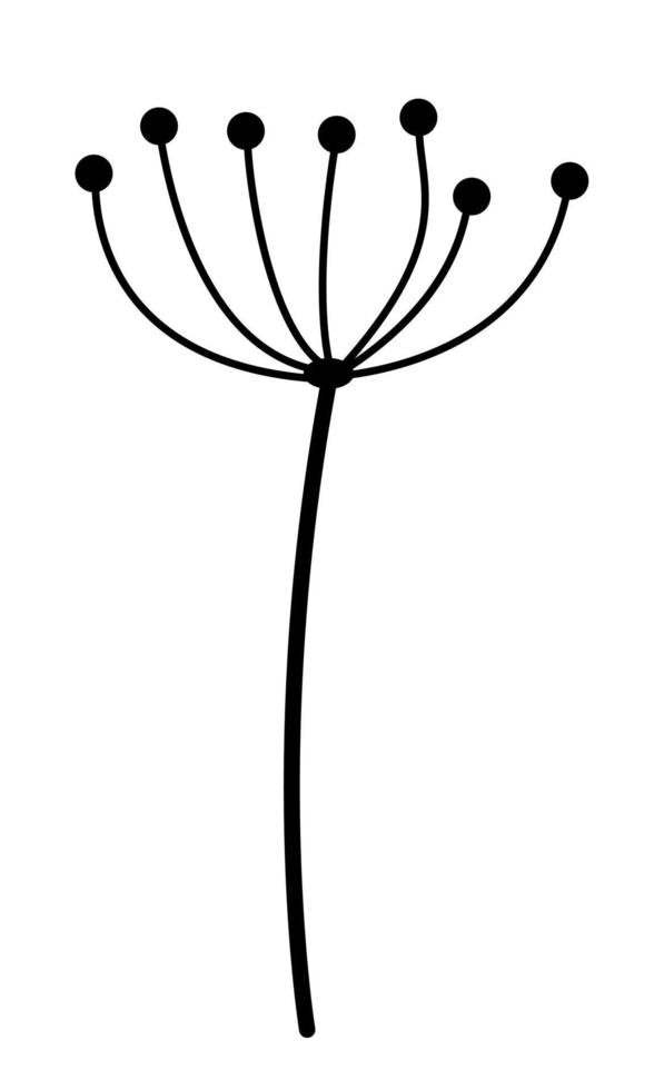 fleur de pissenlit silhouette icône noire illustration vectorielle vecteur