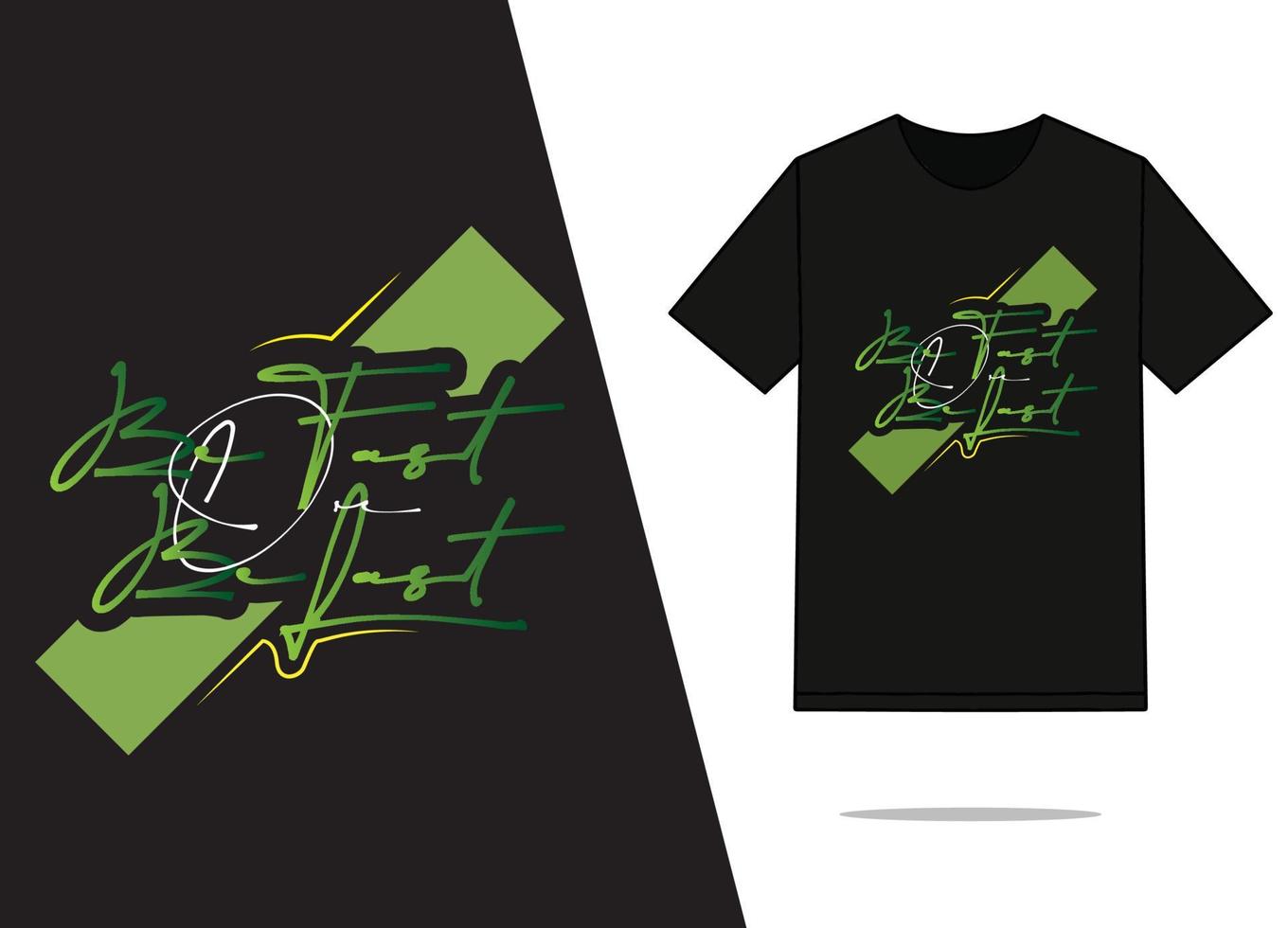 conception de t-shirt. conception de vecteur. conception de typographie. conception de t-shirt de typographie. conception de t-shirt vert. conception de typographie blanche, conception de t-shirt noir. vecteur