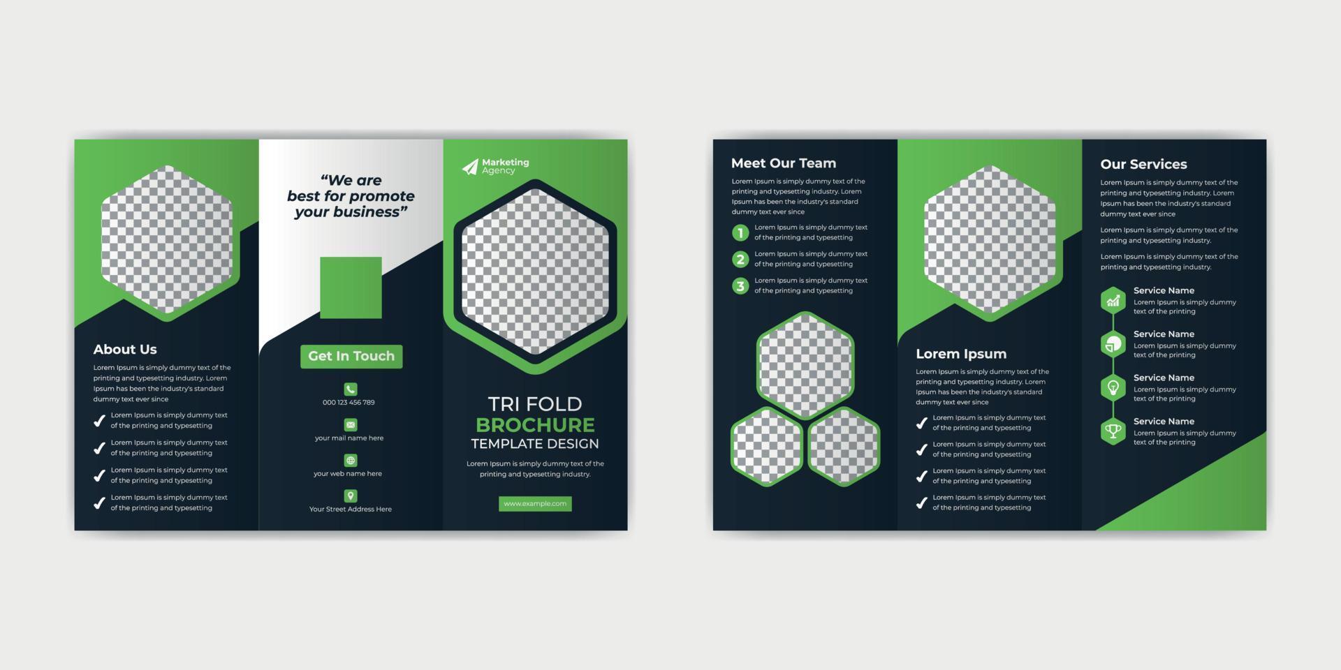 conception de brochure à trois volets d'entreprise créative vecteur