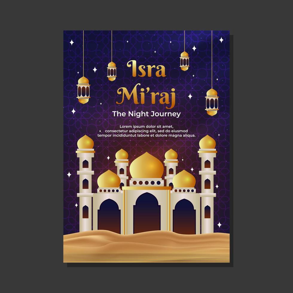 modèle d'affiche isra miraj vecteur