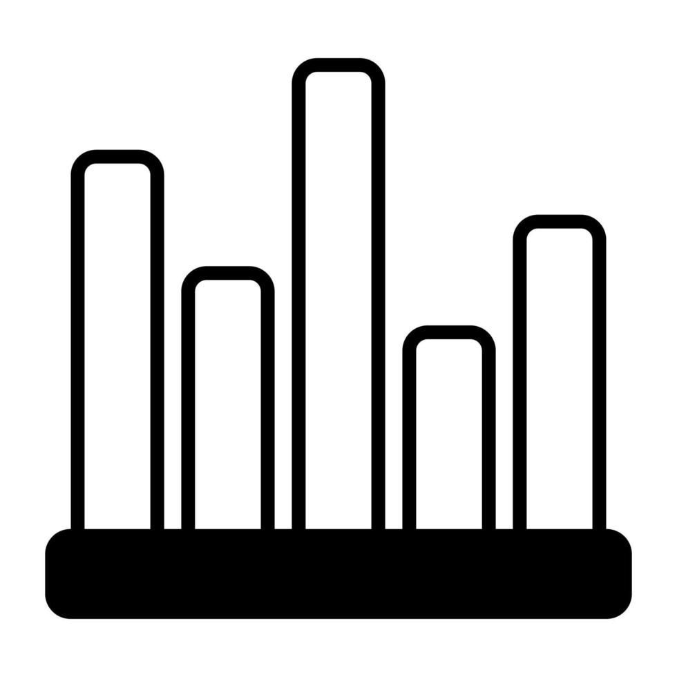 icône de vecteur de graphique à barres isolé sur fond blanc