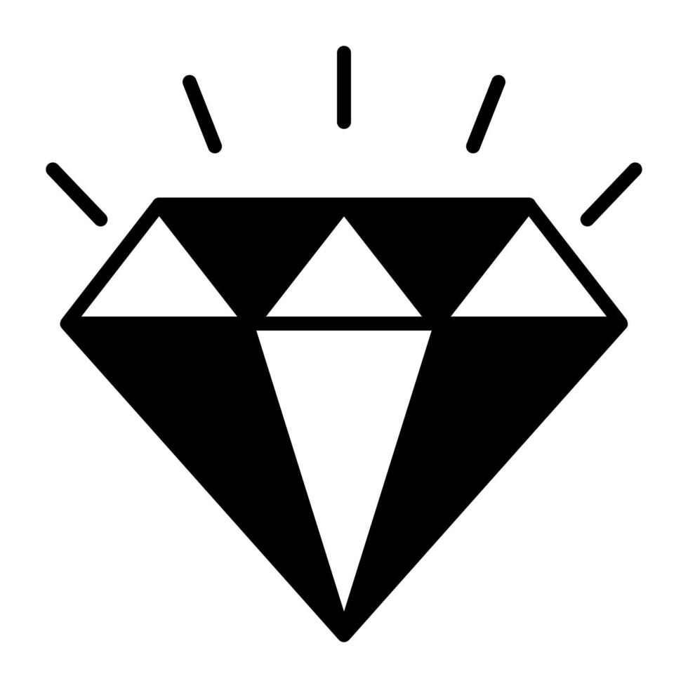 icône de vecteur de diamant, structure cristallisée de carbone
