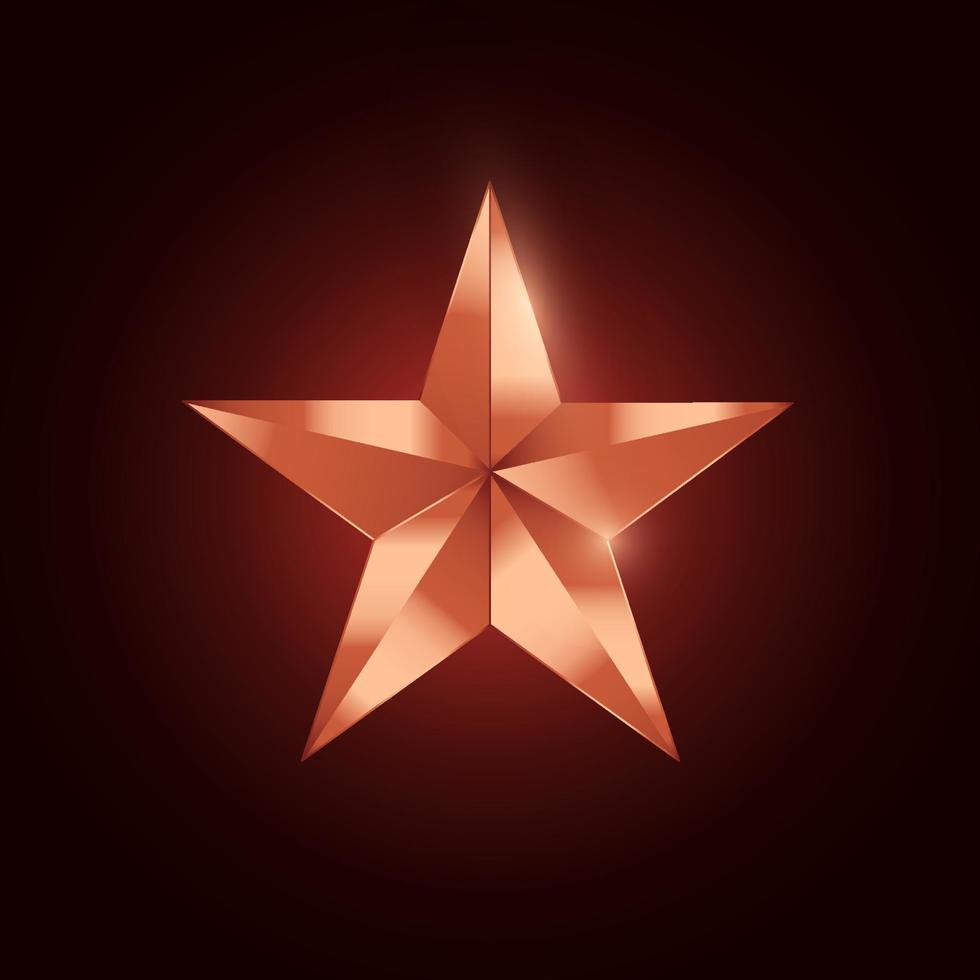 élément graphique vectoriel étoile bronze métallique