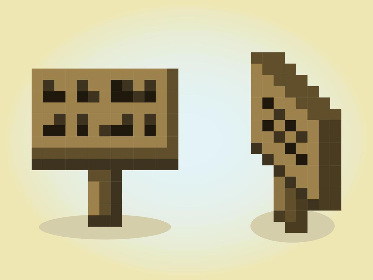 Pixel 8 bits du panneau d'affichage, pour les actifs du jeu et le motif de point de croix, en illustration vectorielle vecteur