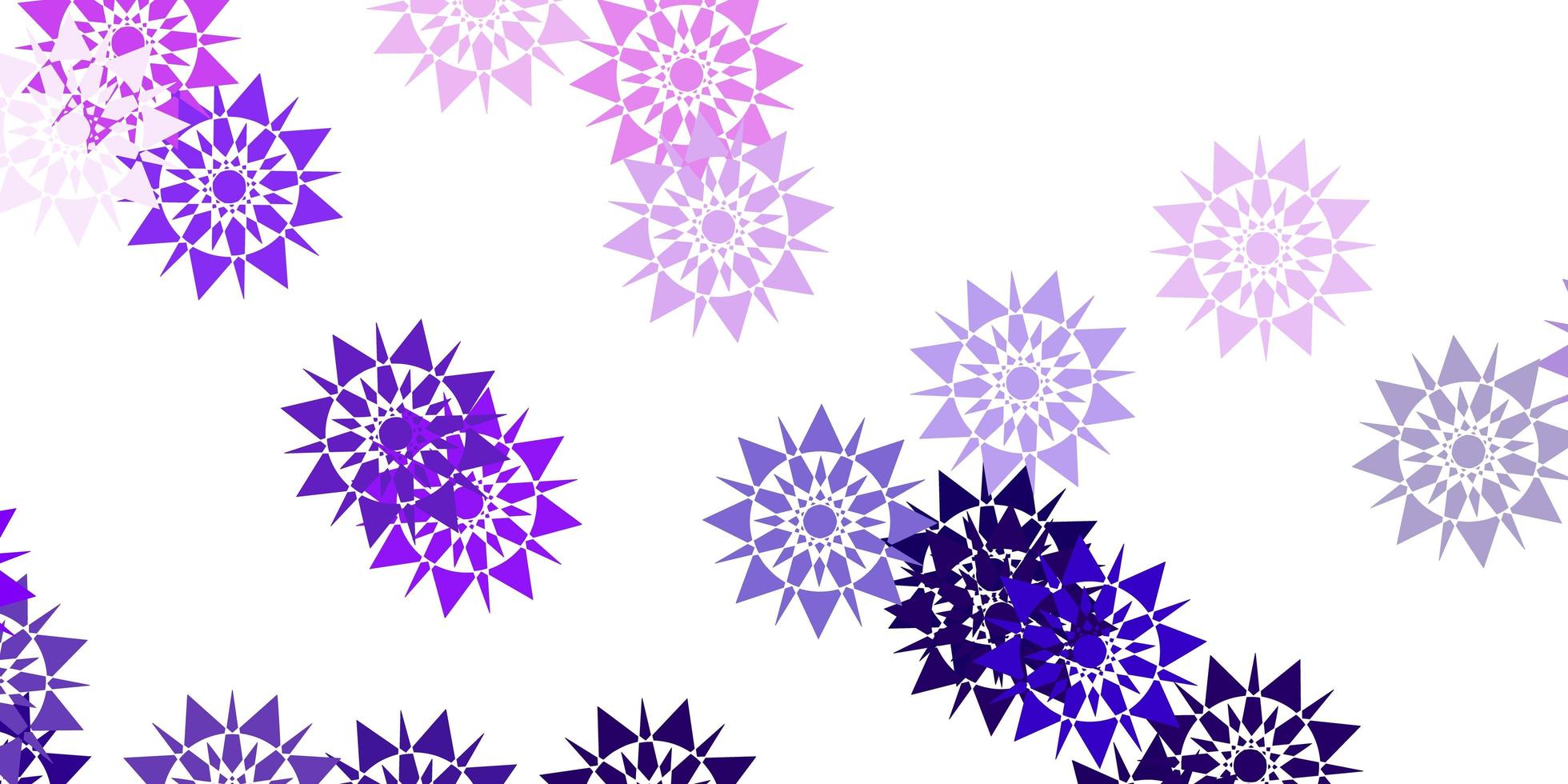 modèle vectoriel violet clair avec des flocons de neige de glace.