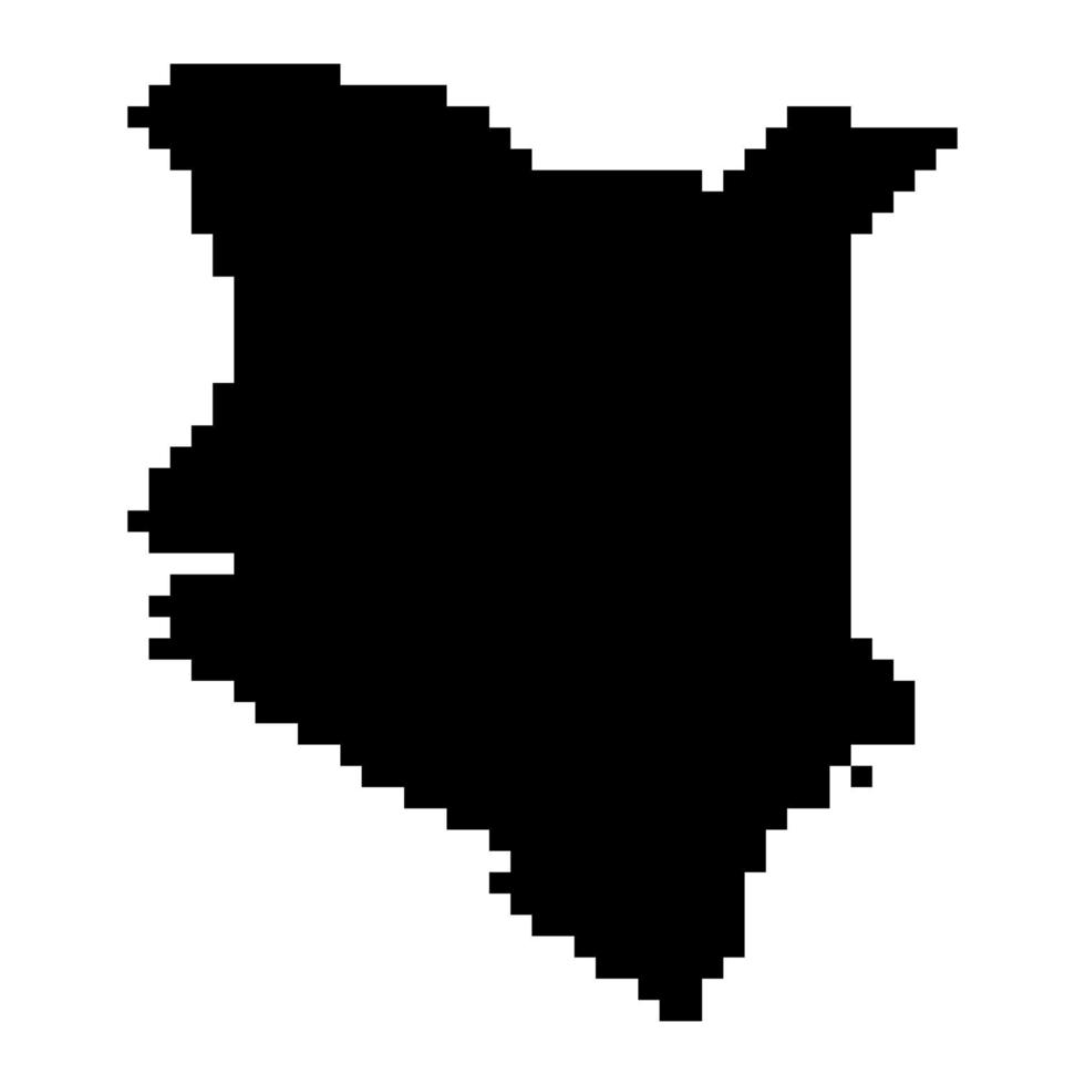 carte en pixels du kenya. illustration vectorielle. vecteur