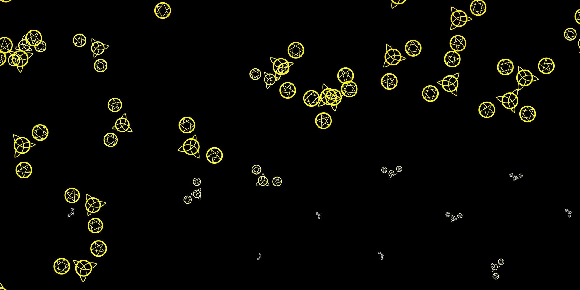 modèle vectoriel jaune foncé avec des éléments magiques.