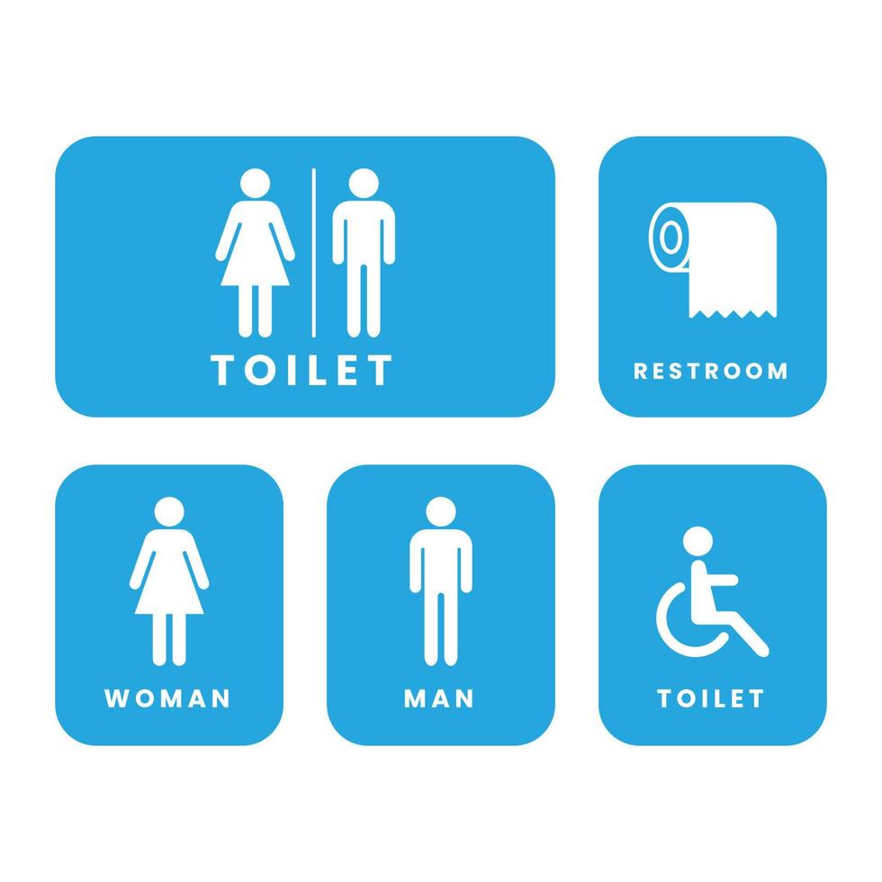 ensemble de collection d'icônes de toilette design plat vectoriel