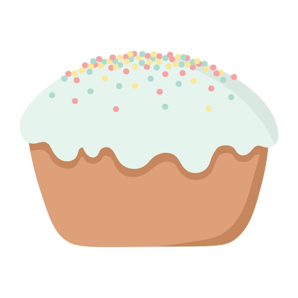 doodle plat clipart doux gâteau de pâques vecteur