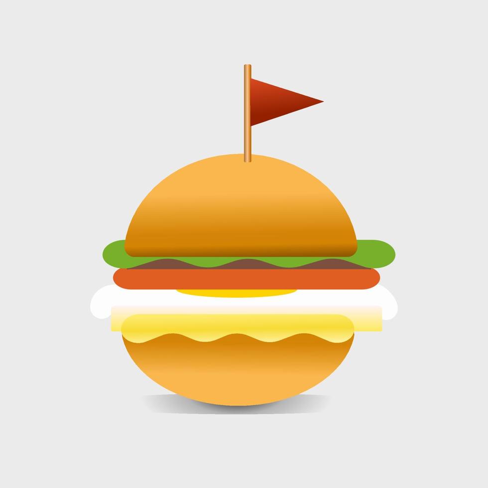 illustration vectorielle de hamburgers pour les restaurants, les endroits où manger, la nourriture, les menus à manger vecteur