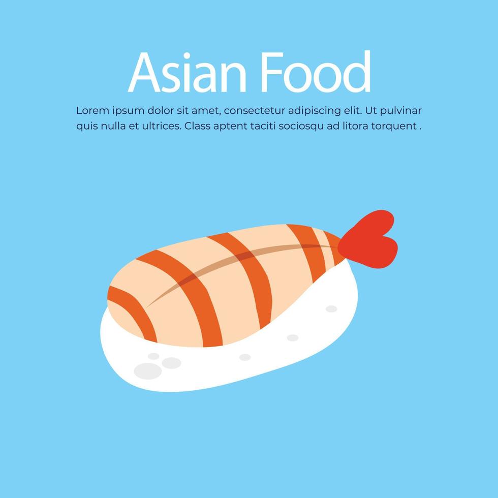 illustration vectorielle de sushi de cuisine asiatique, cuisine traditionnelle japonaise vecteur