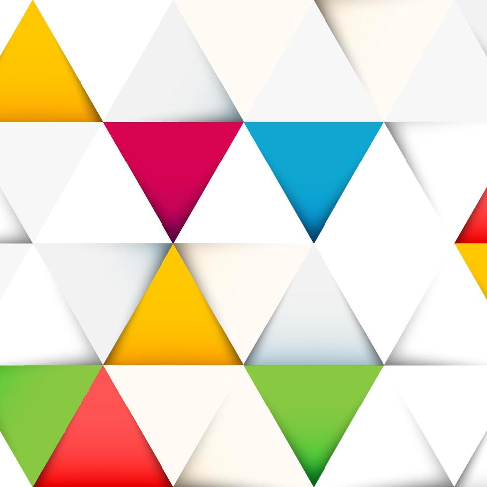 motif abstrait avec des triangles colorés en papier découpé vecteur