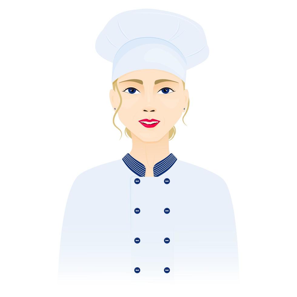 portrait d'une femme cuisinière vecteur