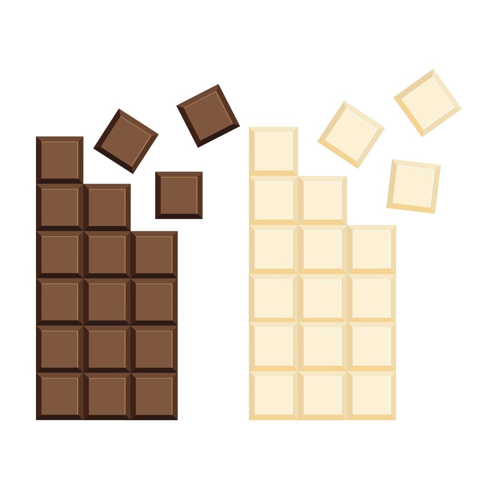 ensemble de clipart de barre de chocolat au lait vecteur