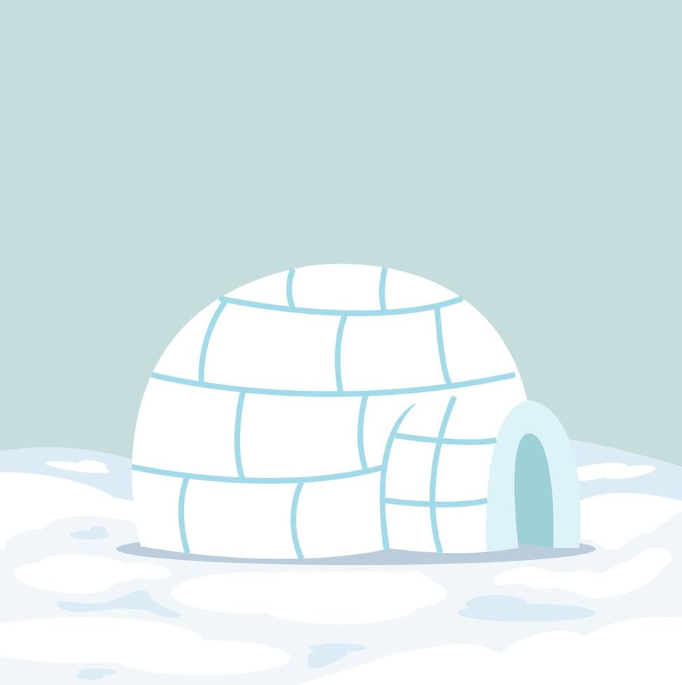 Maison de glace igloo en plein hiver vecteur