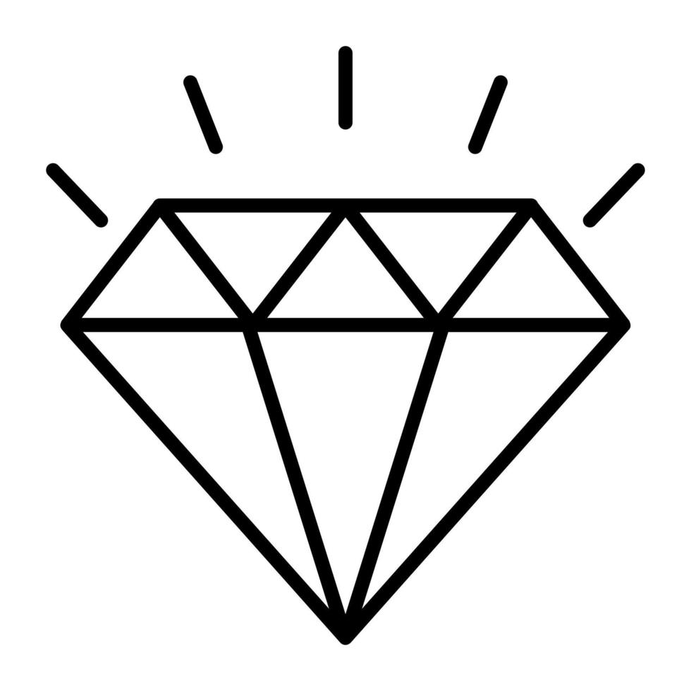 icône de vecteur de diamant, structure cristallisée de carbone