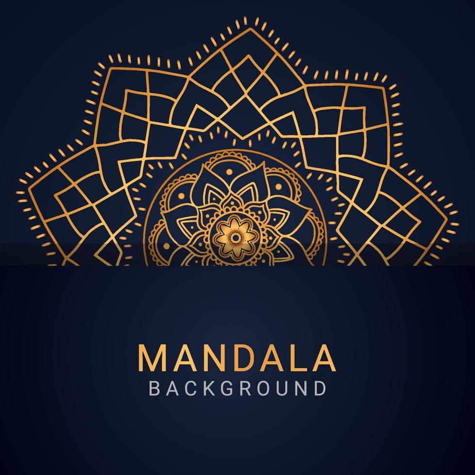 mandala de luxe doré avec un design élégant sur fond noirmandala de luxe doré avec un design élégant sur fond noir vecteur