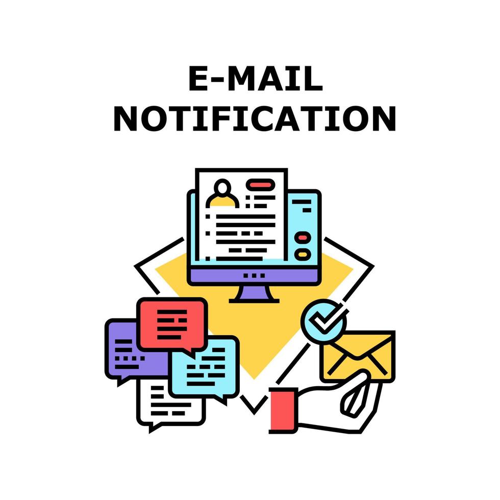 illustration de couleur de concept de vecteur de notification par e-mail