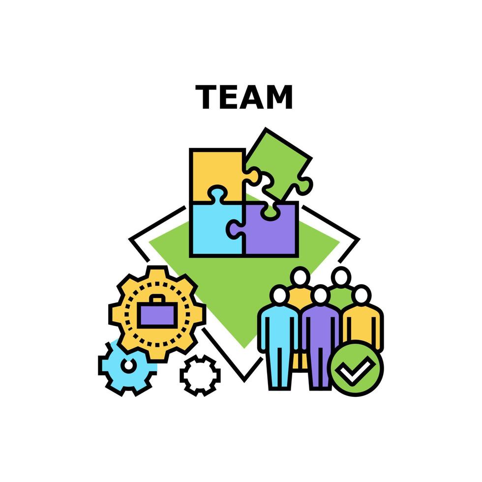illustration de couleur de concept de vecteur de travail d'équipe