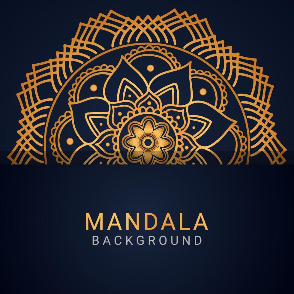 mandala de luxe doré avec un design élégant sur fond noirmandala de luxe doré avec un design élégant sur fond noir vecteur