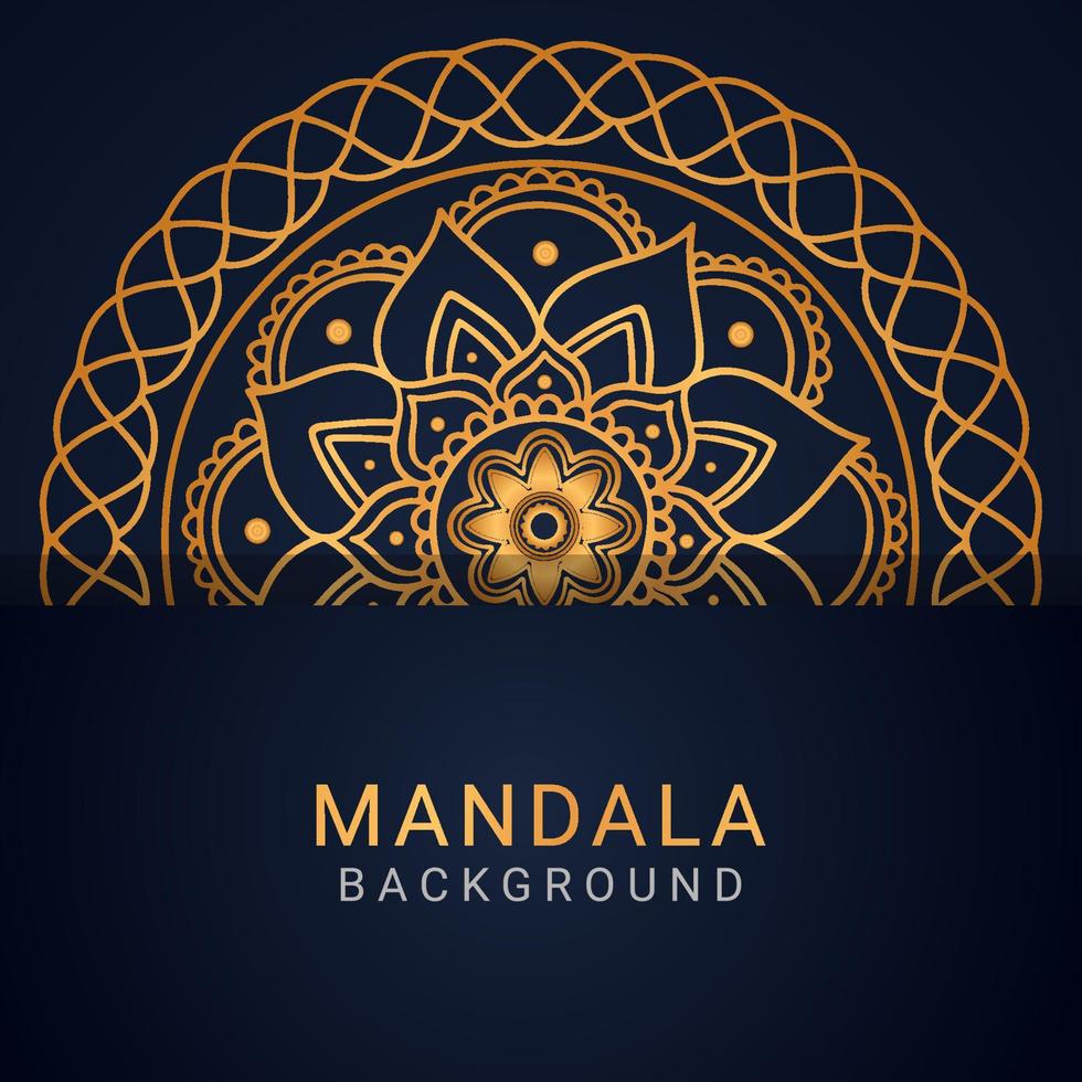 mandala de luxe doré avec un design élégant sur fond noirmandala de luxe doré avec un design élégant sur fond noir vecteur