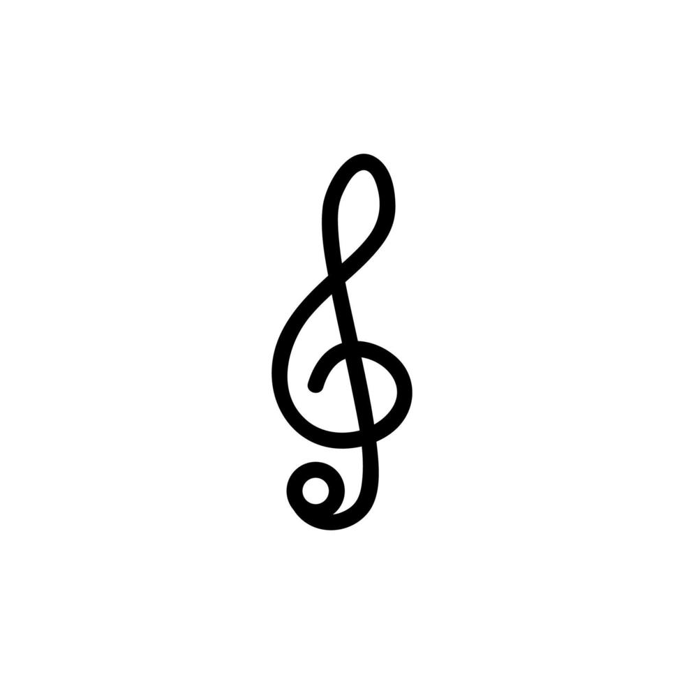 vecteur d'icône de clé de violon. illustration de symbole de contour isolé