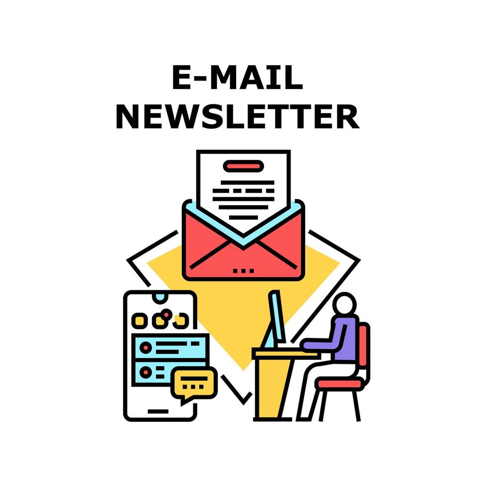 illustration de concept de vecteur de newsletter e-mail