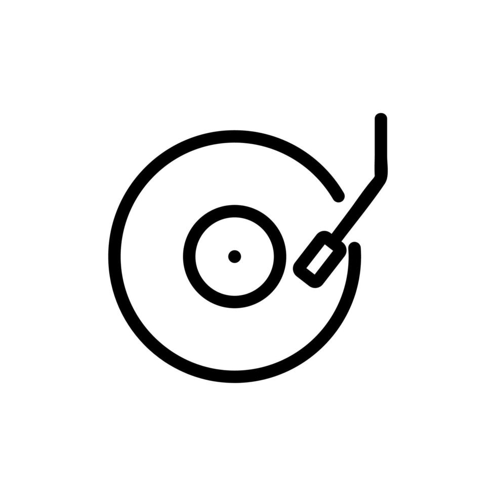 vecteur d'icône de disque vinyle. illustration de symbole de contour isolé