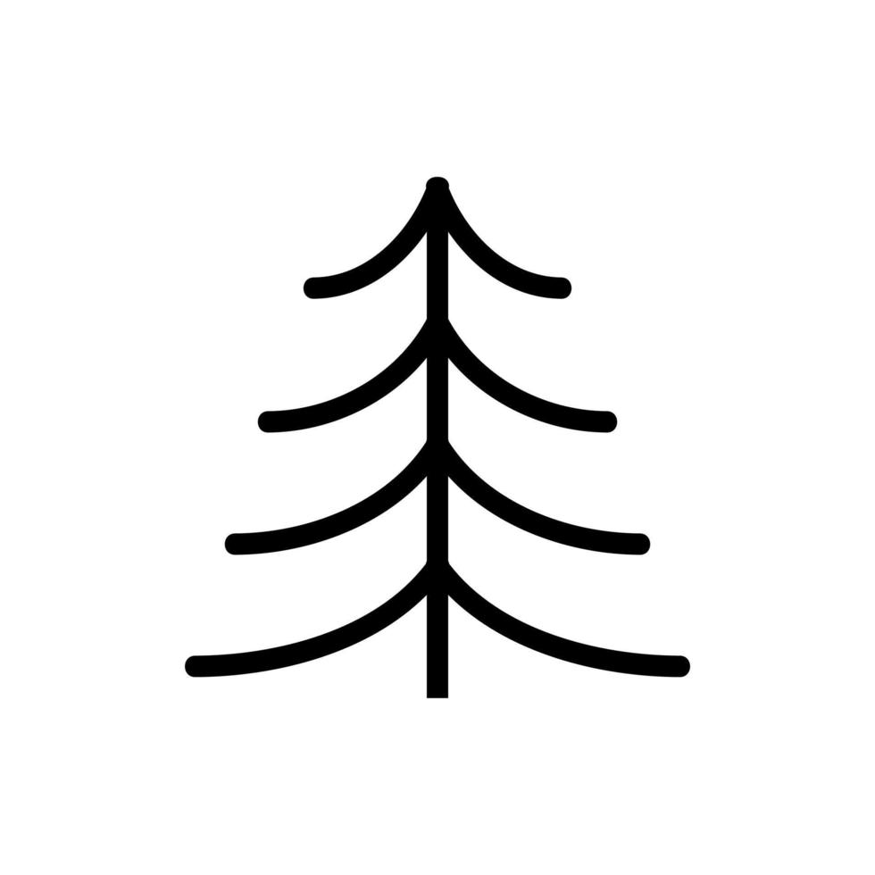 vecteur d'icône de sapin de Noël à feuilles persistantes. illustration de symbole de contour isolé