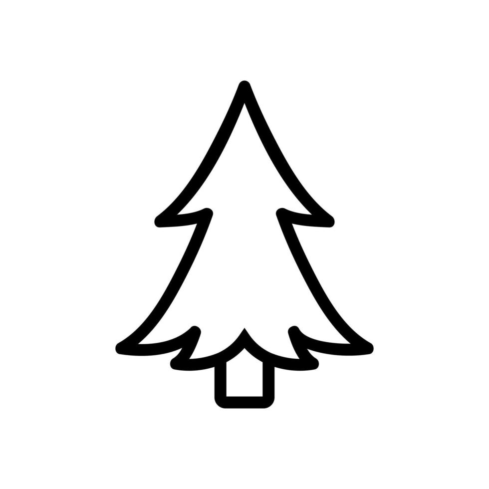 vecteur d'icône de sapin de Noël à feuilles persistantes. illustration de symbole de contour isolé