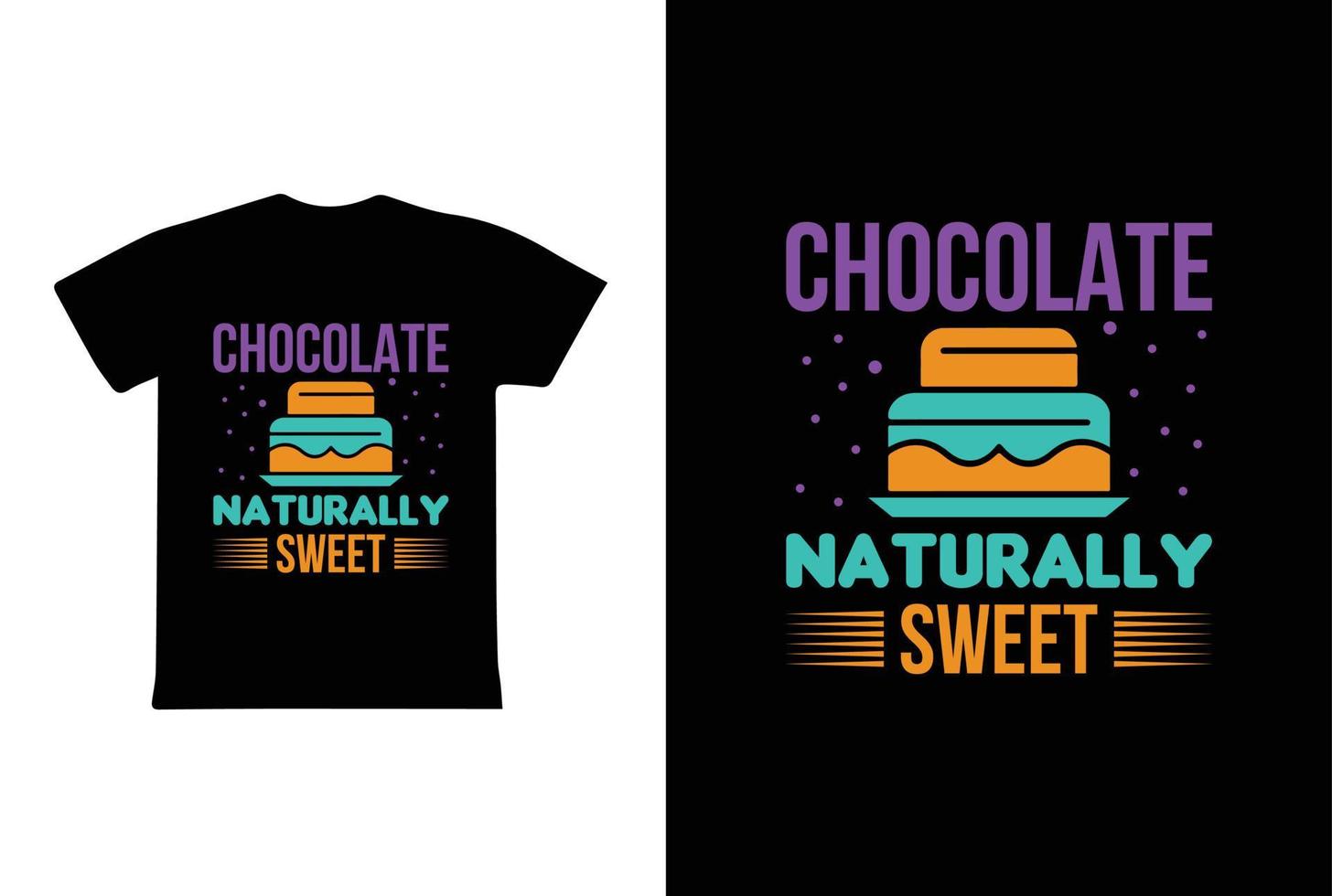 chocolat naturellement sucré. modèle de conception de t-shirt de la journée des femmes 8 mars vecteur