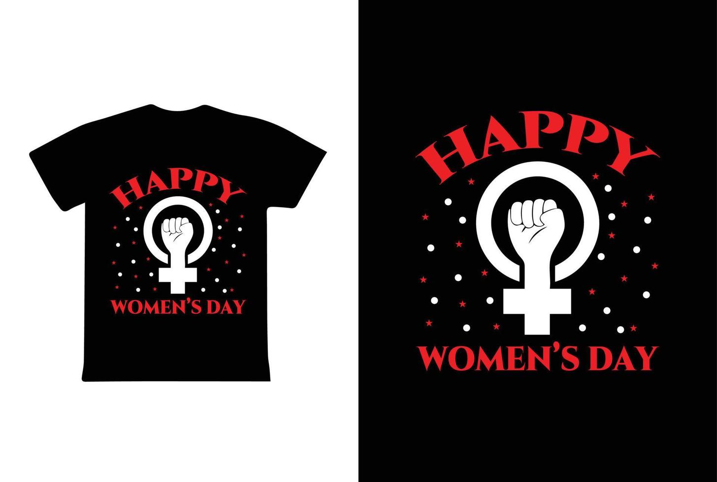 joyeuse journée de la femme. modèle de conception de t-shirt de la journée des femmes 8 mars vecteur