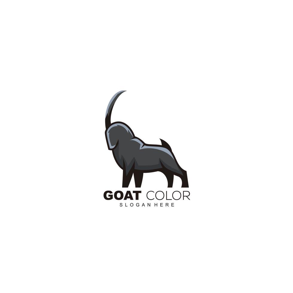 modèle de logo illustration design coloré de chèvre vecteur
