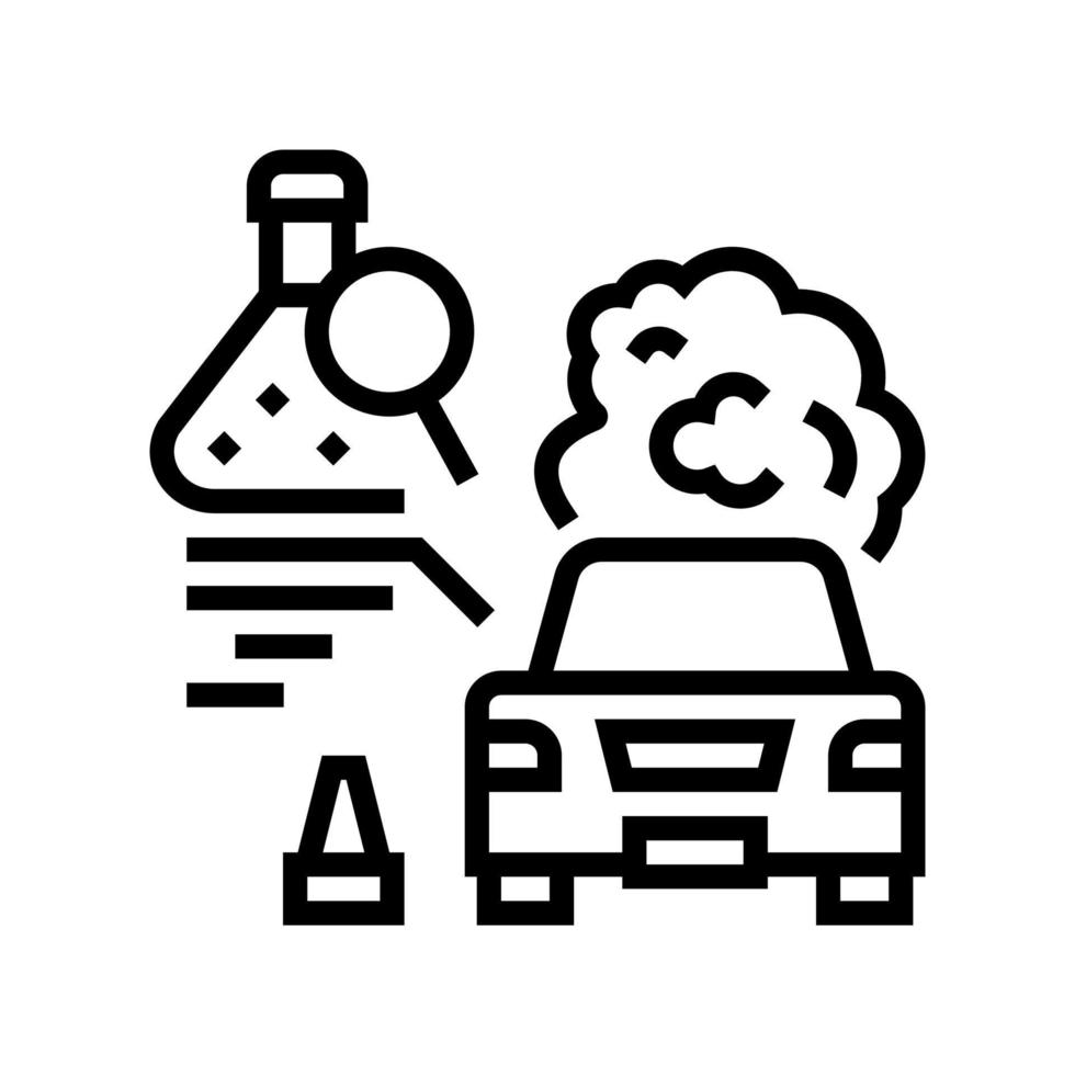 illustration vectorielle de l'icône de la ligne de test de drogue après l'accident vecteur