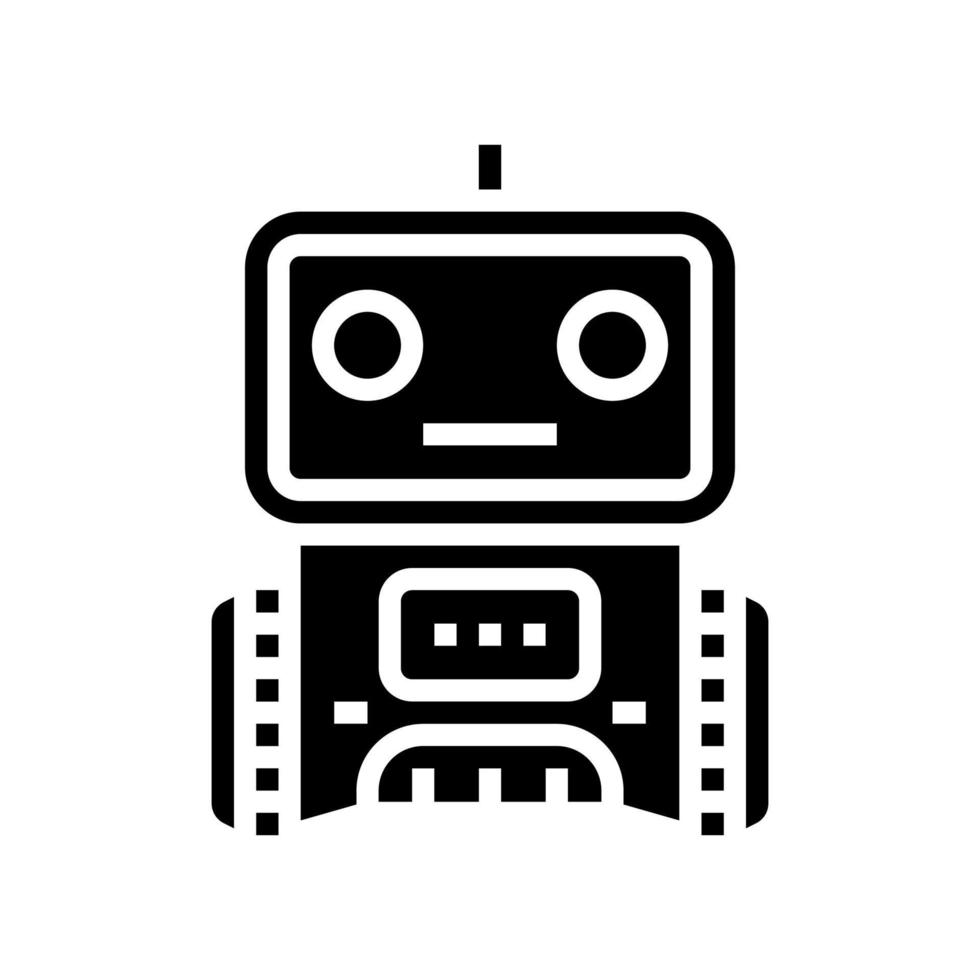 illustration vectorielle d'icône de glyphe de robot intelligent vecteur