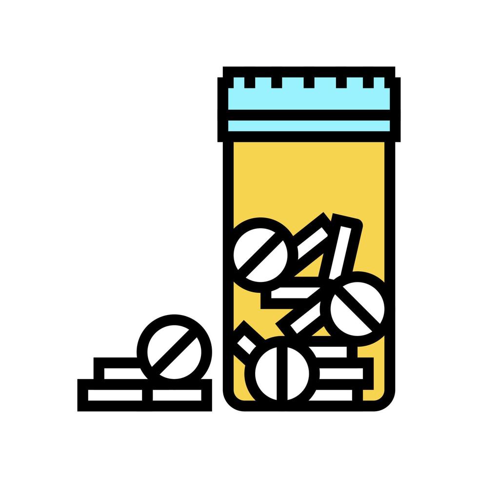 opiacés drogue pilules paquet couleur icône illustration vectorielle vecteur