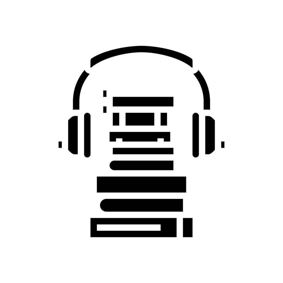 livre audio pour écouter l'illustration vectorielle de l'icône de glyphe vecteur