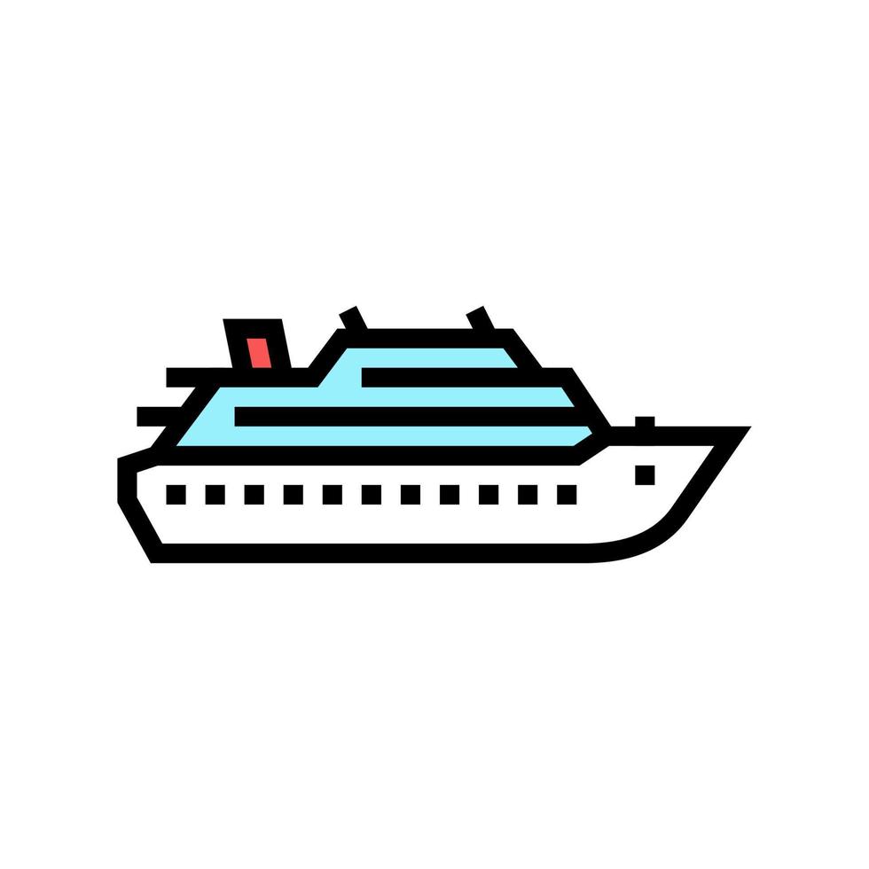 illustration vectorielle d'icône de couleur de paquebot de croisière vecteur