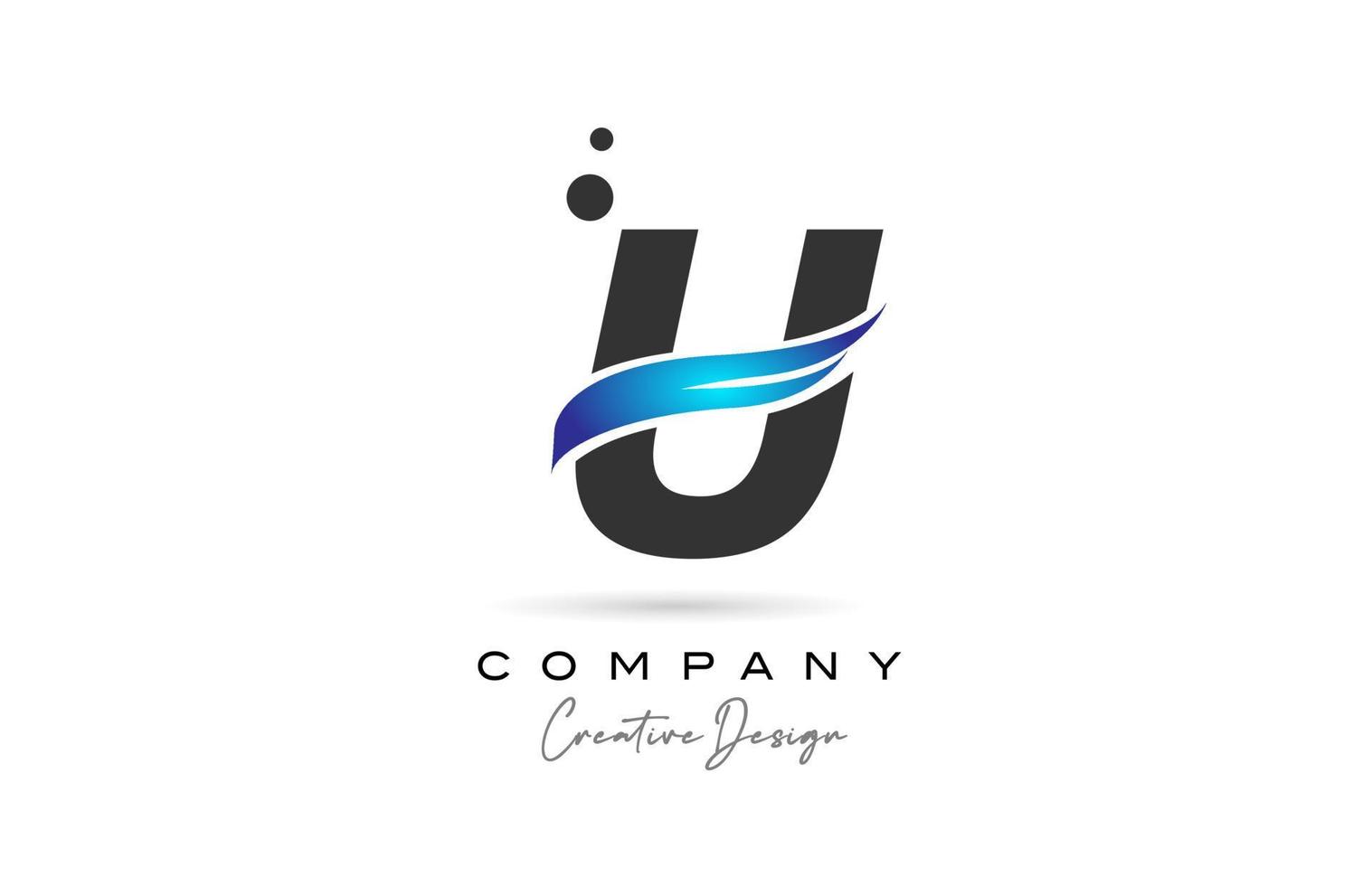 u gris bleu points alphabet lettre logo icône. modèle créatif pour entreprise et entreprise vecteur
