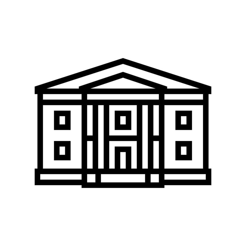 illustration vectorielle de l'icône de la ligne de la maison de la renaissance grecque vecteur