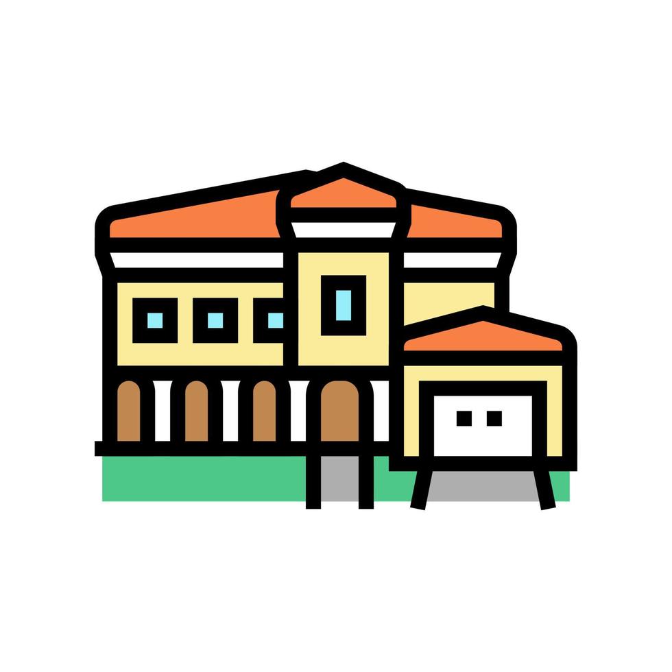 illustration vectorielle d'icône de couleur de maison méditerranéenne vecteur
